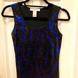 CruiseWear Sequined sleeveless top. Black, XS. New.